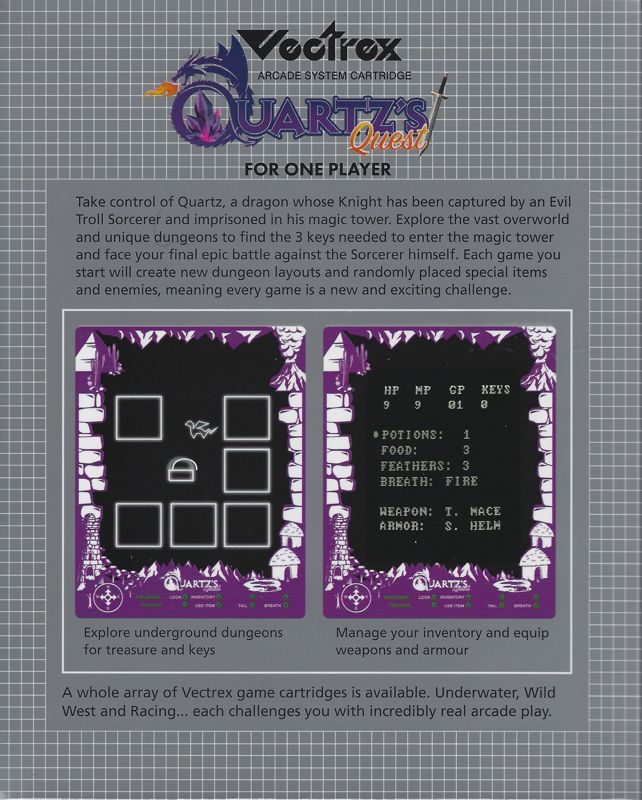 Quartz's Quest box art for Vectrex